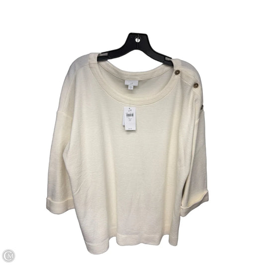 Top 3/4 Sleeve By J. Jill In Cream, Size: 2x
