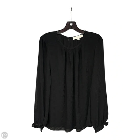 Blouse Long Sleeve By Loft In Black, Size: Xl
