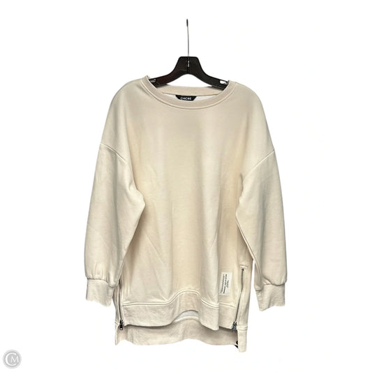 Sweatshirt Crewneck By Chicme In Cream, Size: L