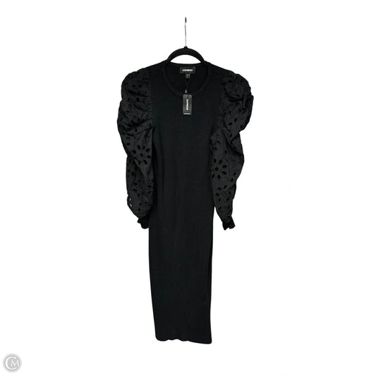 Dress Party Midi By Express In Black, Size: Xs