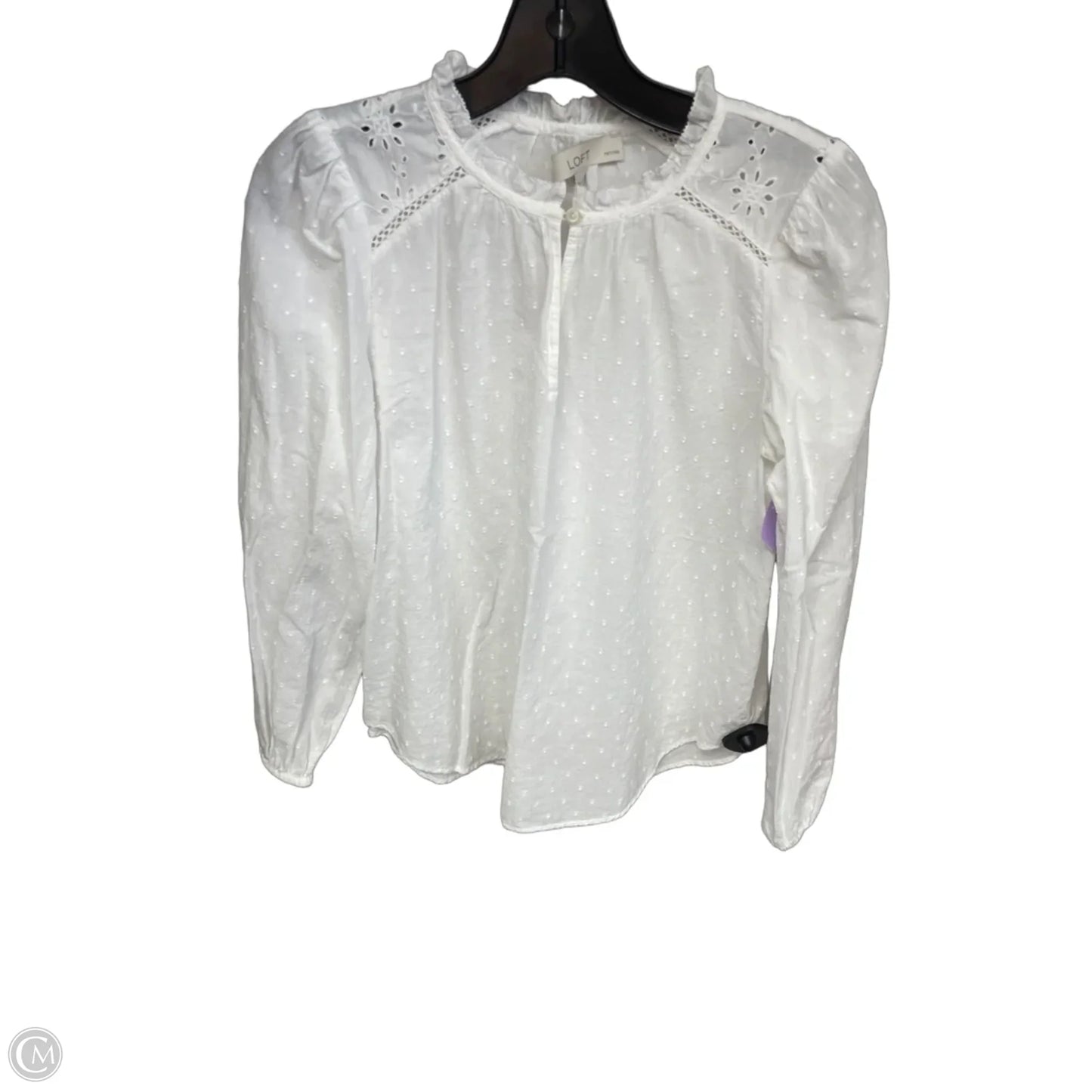 Blouse Long Sleeve By Loft In White, Size: Sp