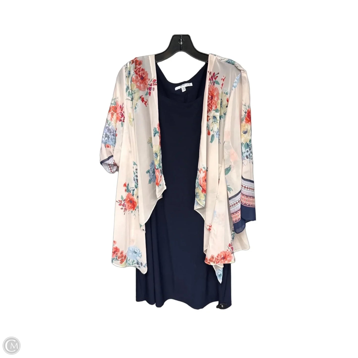 Dress Party Midi By Studio 1 In Blue & Orange, Size: 3x
