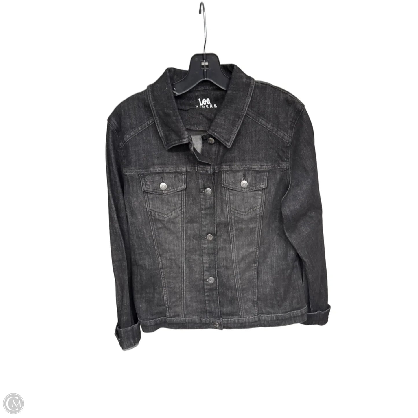 Jacket Denim By Lee In Black Denim, Size: L