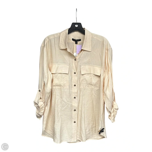 Top Long Sleeve By Banana Republic In Cream, Size: S