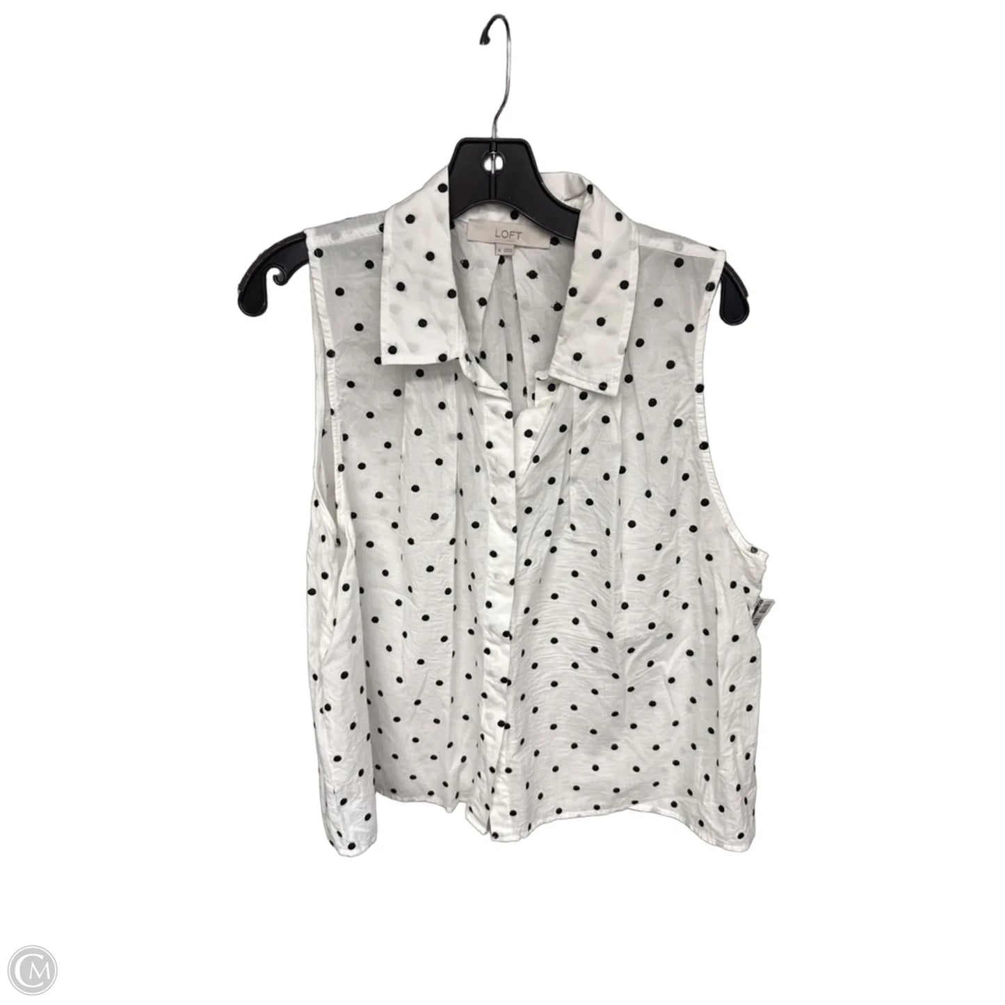 Top Sleeveless By Loft In Polkadot Pattern, Size: Xl
