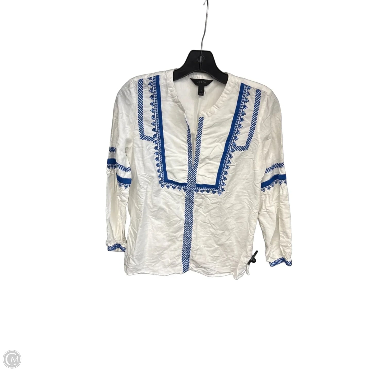 Top Long Sleeve By J. Crew In Blue & White, Size: 0
