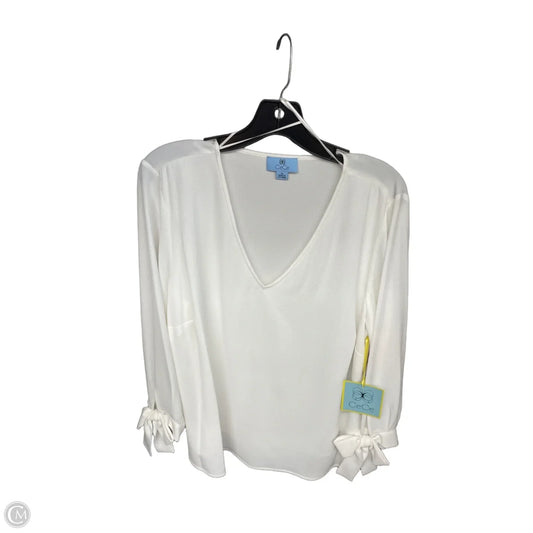 Blouse Long Sleeve By Cece In White, Size: 1x