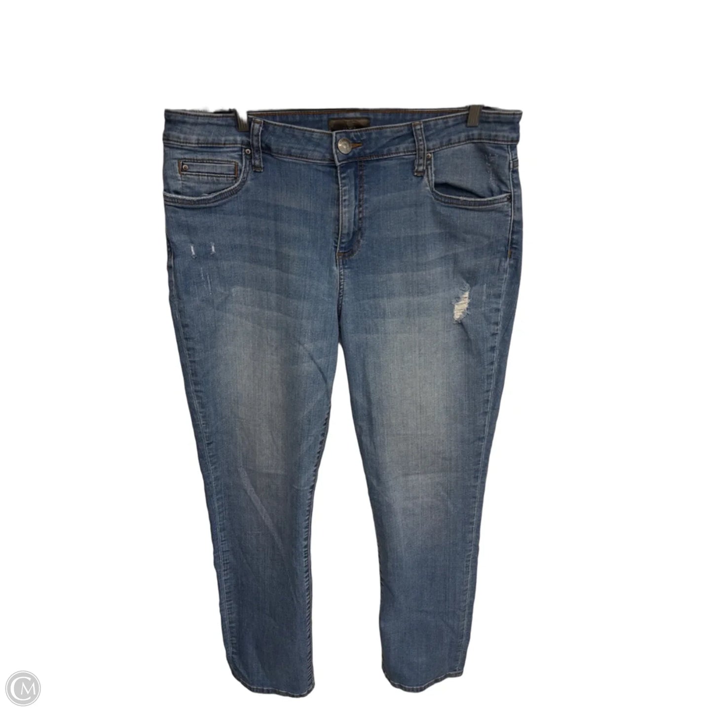 Jeans Straight By Kut In Blue Denim, Size: 14