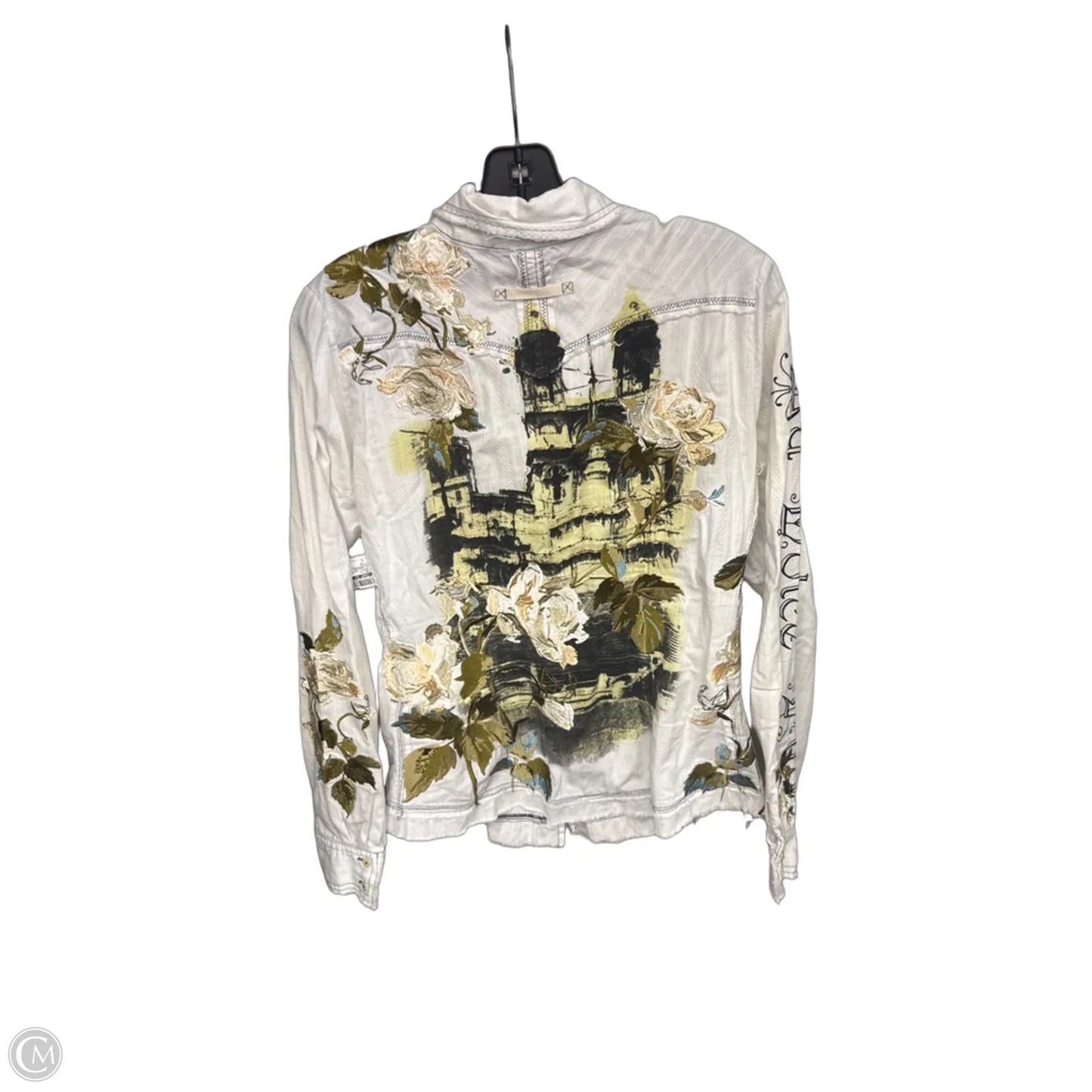 Top Long Sleeve By Johnny Was In Green & White, Size: M