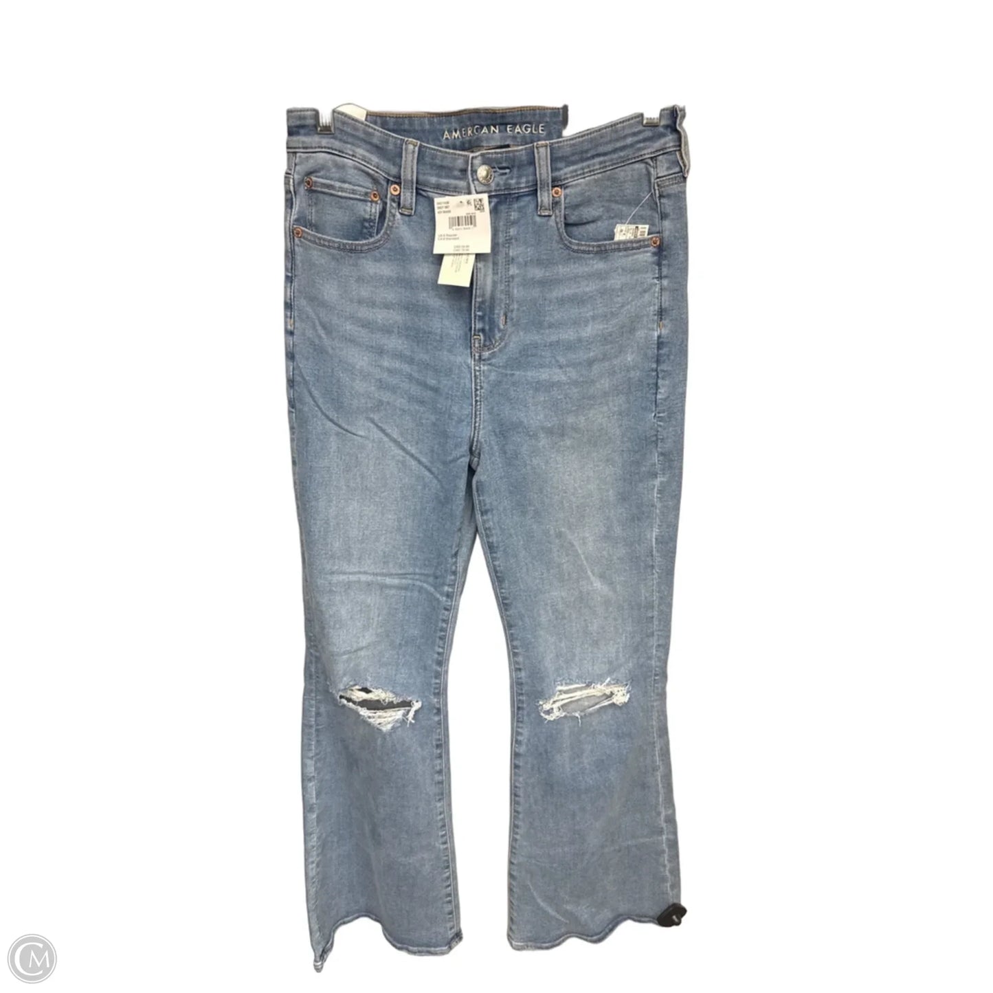 Jeans Flared By American Eagle In Blue Denim, Size: 8