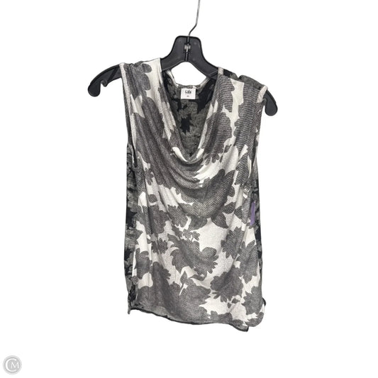 Top Sleeveless By Cabi In Grey & White, Size: S
