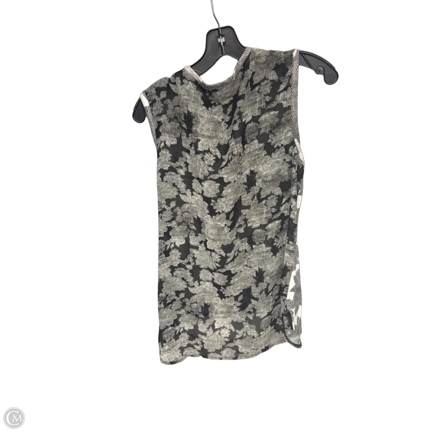 Top Sleeveless By Cabi In Grey & White, Size: S