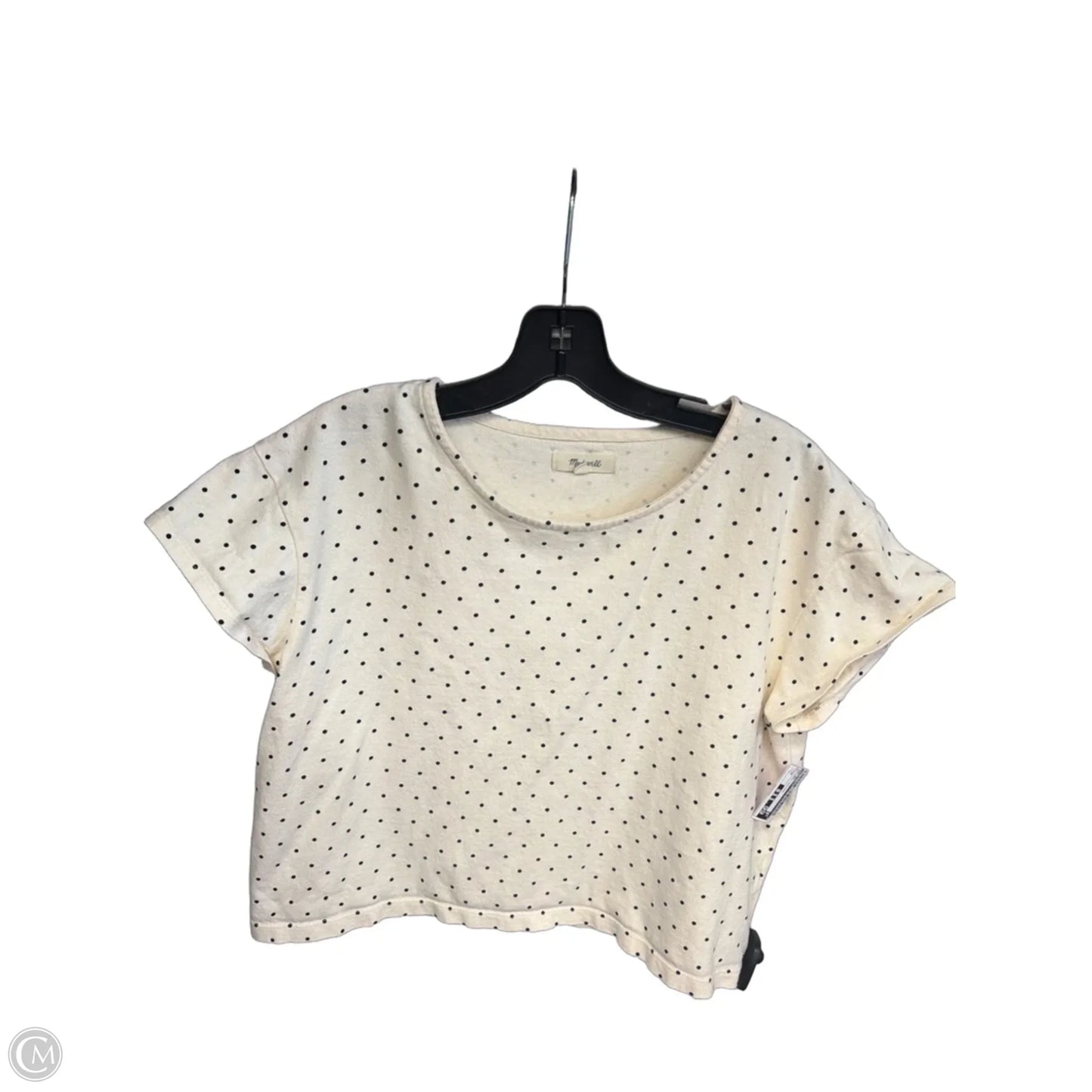Top Short Sleeve By Madewell In Polkadot Pattern, Size: M
