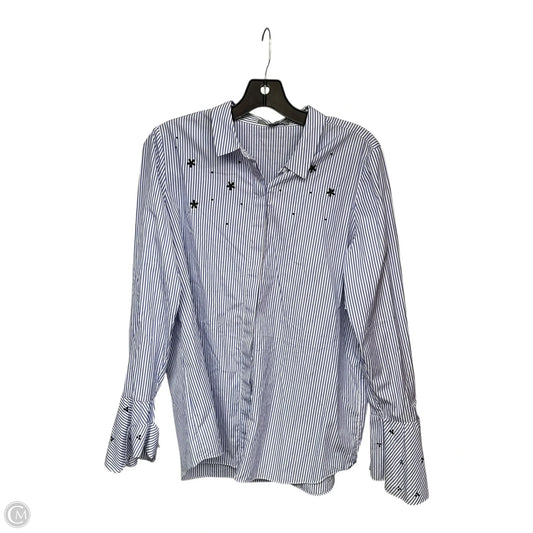 Blouse Long Sleeve By Classiques Entier In Striped Pattern, Size: M