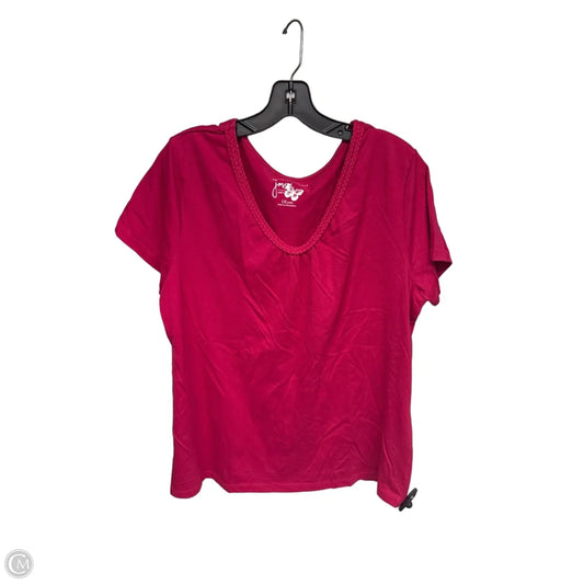 Top Short Sleeve By Just My Size In Pink, Size: 1x