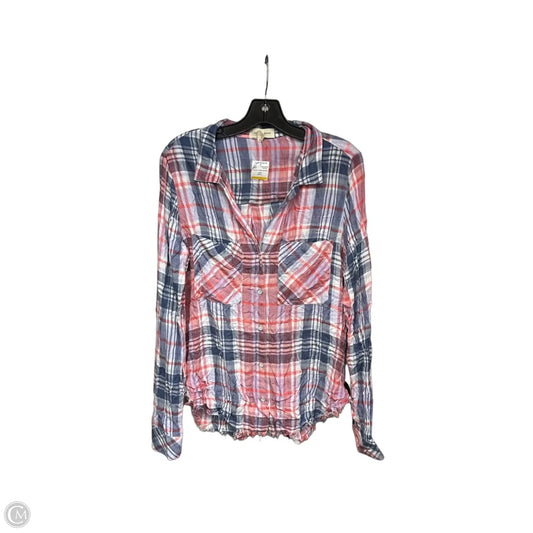 Top Long Sleeve By Cloth & Stone In Blue & Red, Size: S