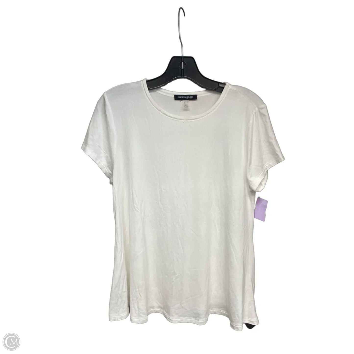 Top Short Sleeve Basic By Cable And Gauge In White, Size: S
