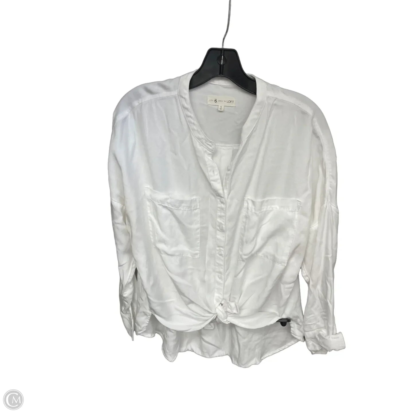 Top Long Sleeve By Lou And Grey In White, Size: S