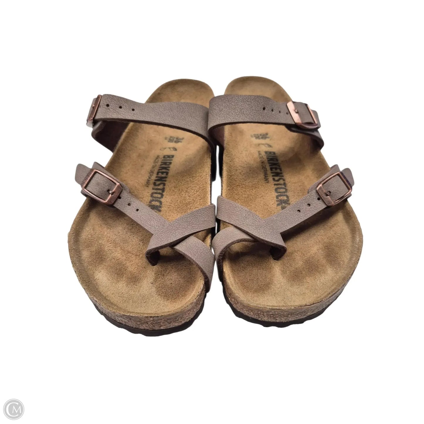 Sandals Flats By Birkenstock In Brown, Size: 5