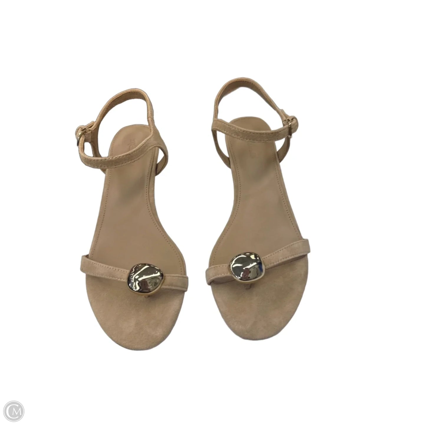 Sandals Heels Kitten By Madewell In Gold & Tan, Size: 7.5