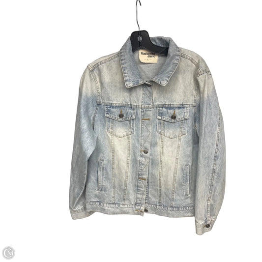 Jacket Denim By Savanna Jane In Blue Denim, Size: L