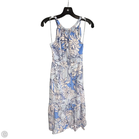 Dress Casual Maxi By Halston In Blue & White, Size: S