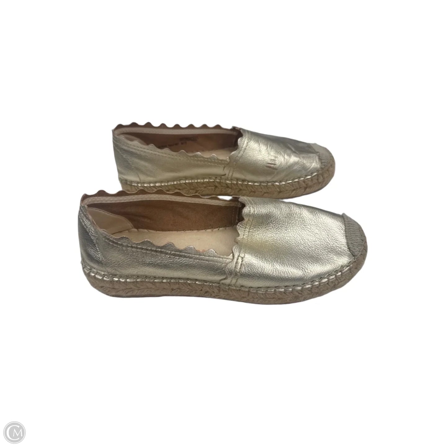 Shoes Heels Wedge By Clothes Mentor In Gold, Size: 7.5