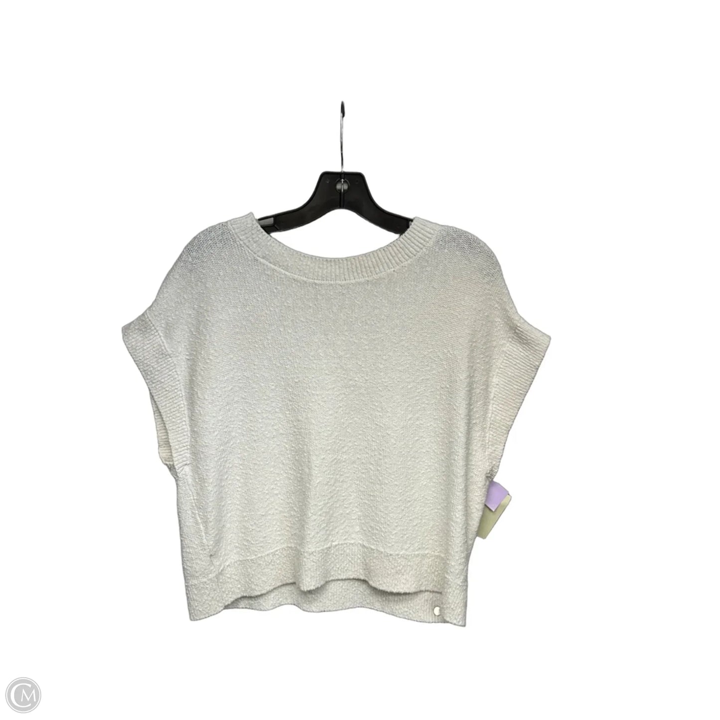 Sweater Short Sleeve By Loft In White, Size: M