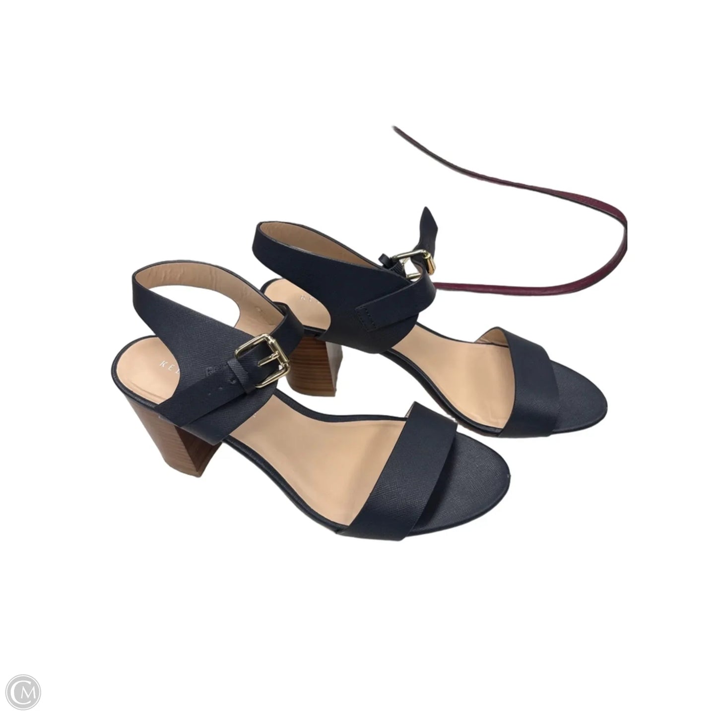 Sandals Heels Block By Kelly And Katie In Blue, Size: 8.5