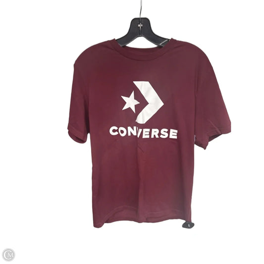 Top Short Sleeve By Converse In Maroon, Size: L