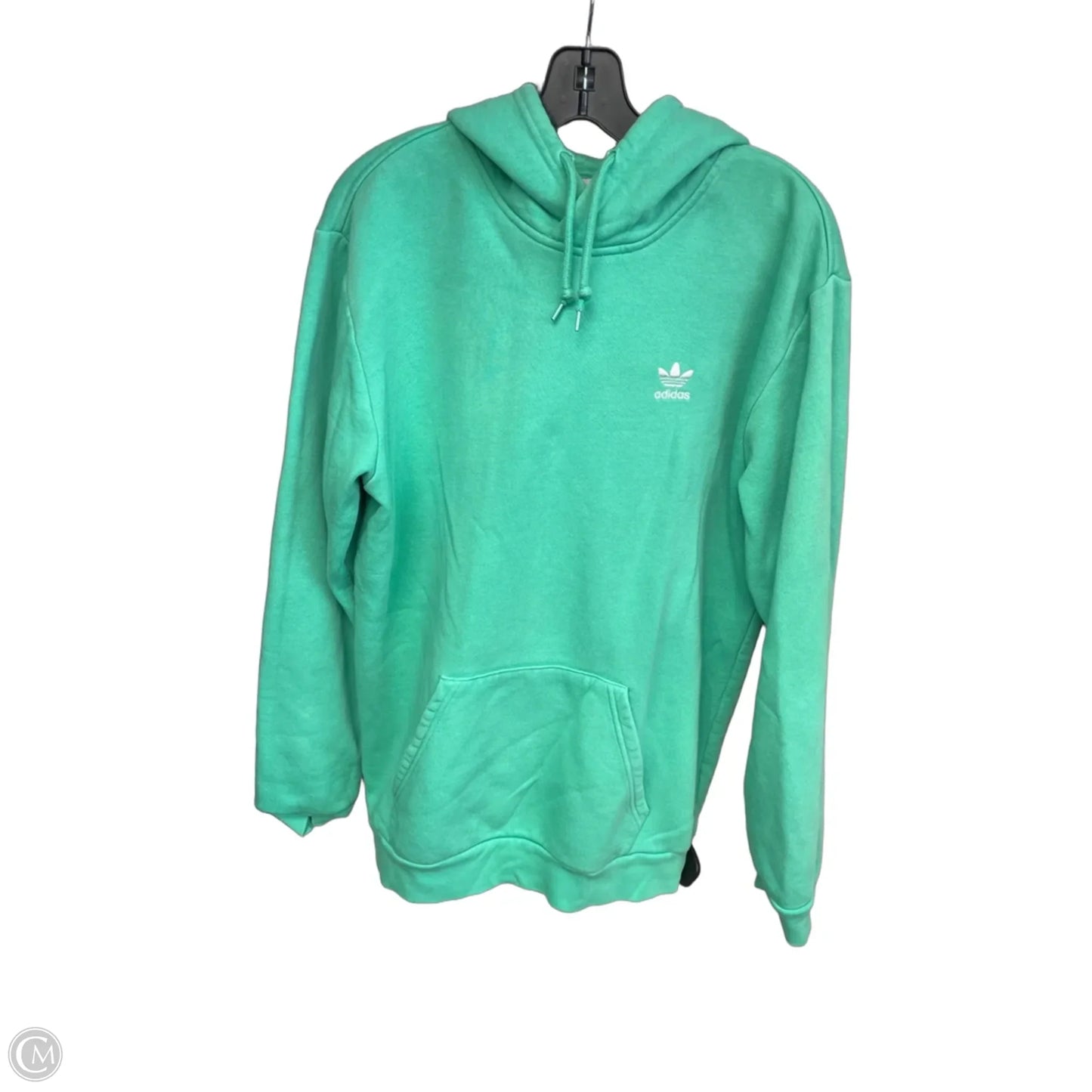 Athletic Sweatshirt Hoodie By Adidas In Green, Size: M
