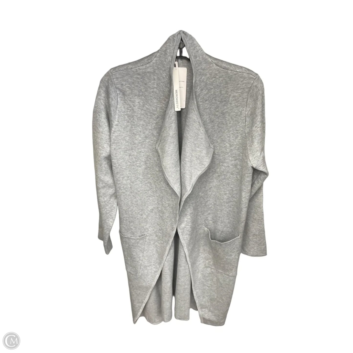 Sweater Cardigan By Merokeety In Grey, Size: M
