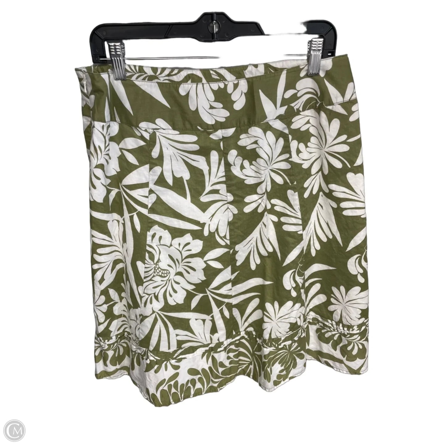 Skirt Maxi By Ann Taylor In Green & White, Size: 10