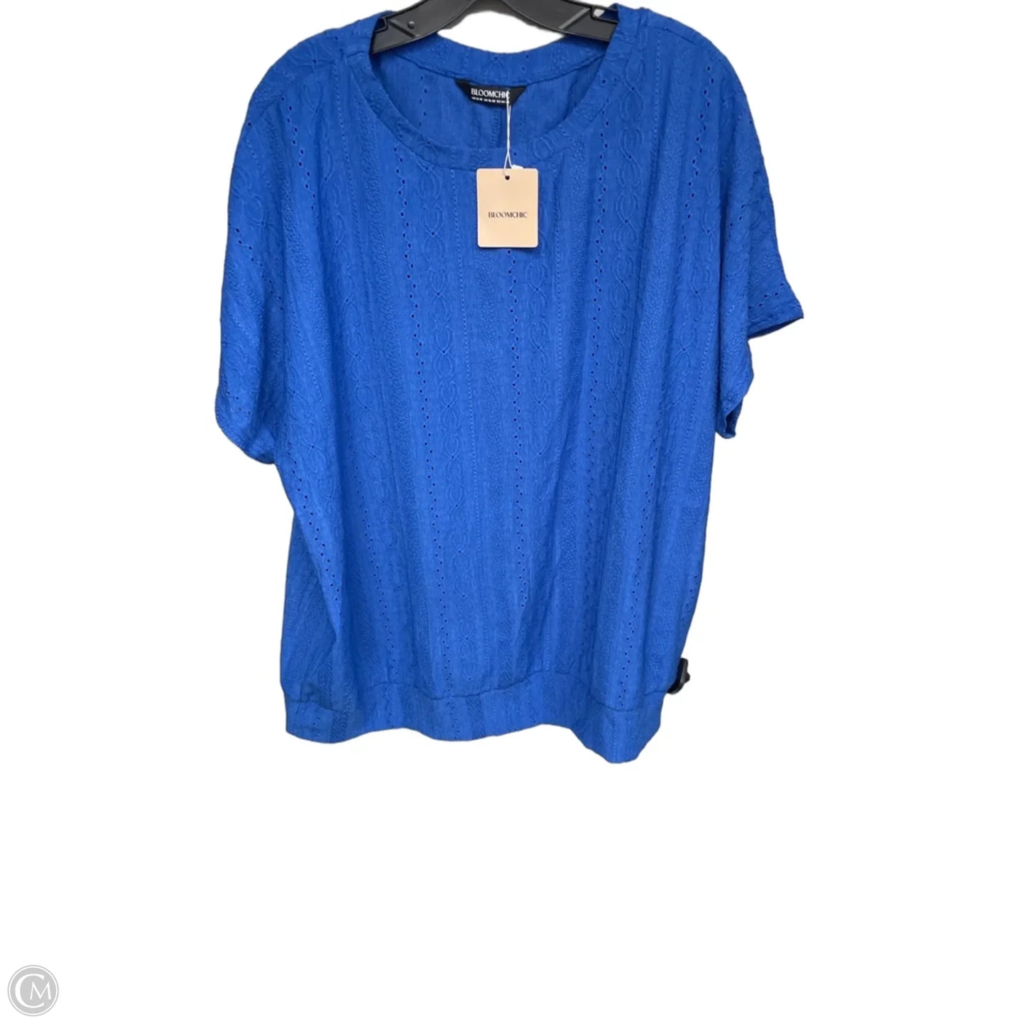 Top Short Sleeve By Bloomchic In Blue, Size: Xl