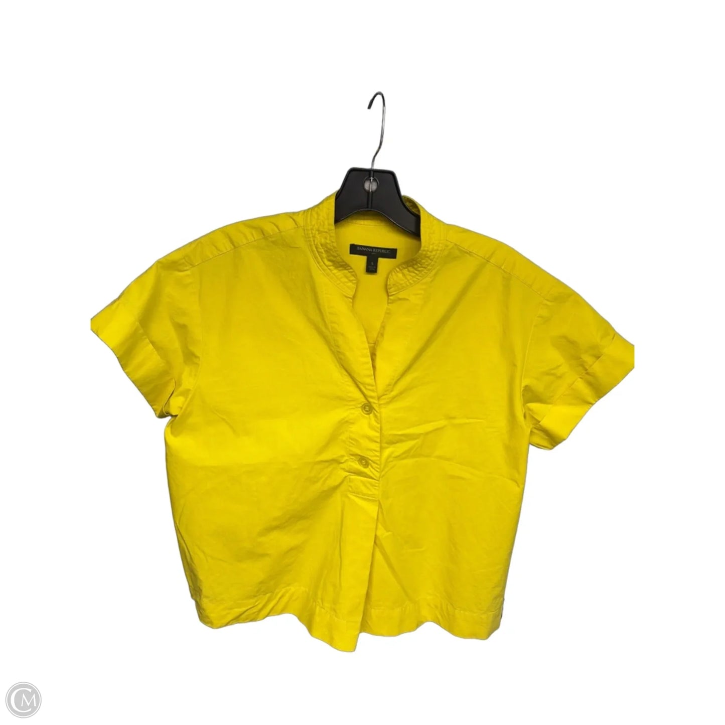 Top Short Sleeve By Banana Republic In Yellow, Size: S