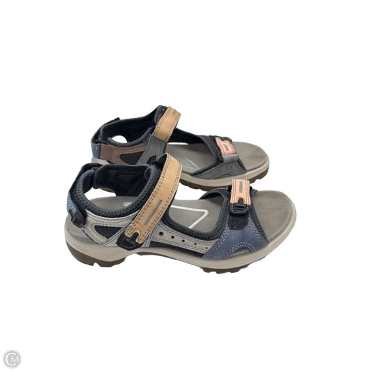 Sandals Flats By Ecco In Blue & Pink, Size: