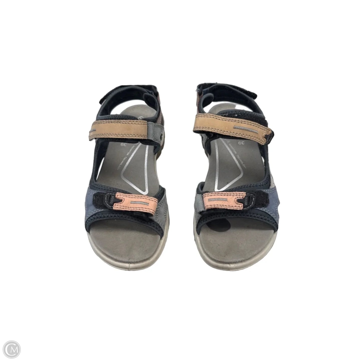 Sandals Flats By Ecco In Blue & Pink, Size: