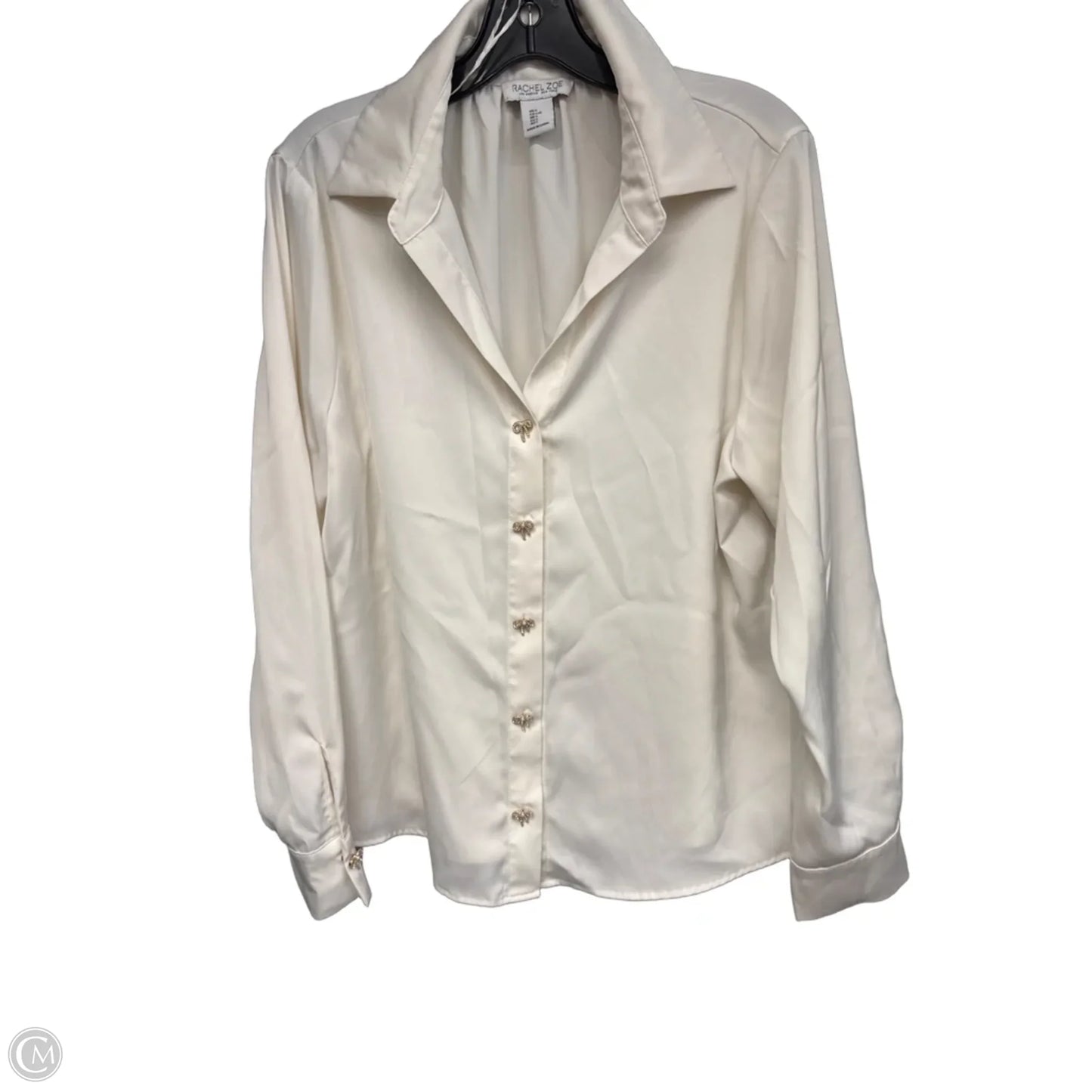 Blouse Long Sleeve By Rachel Zoe In Ivory, Size: L