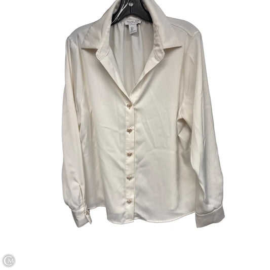 Blouse Long Sleeve By Rachel Zoe In Ivory, Size: L