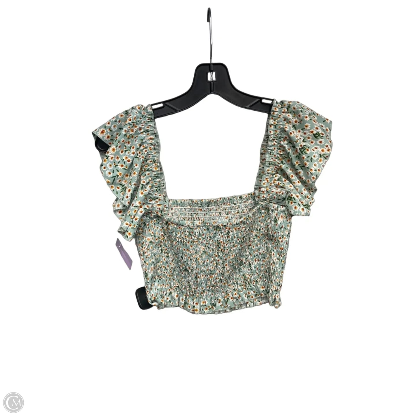 Top Short Sleeve By Lulus In Green & Orange, Size: S