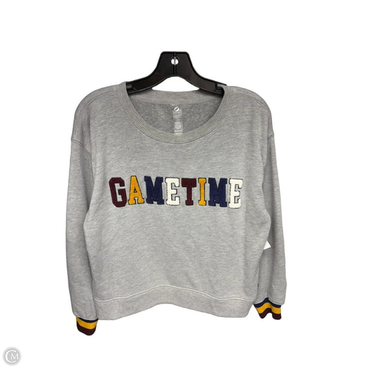 Sweatshirt Crewneck By Lou And Grey In Grey & Silver, Size: S