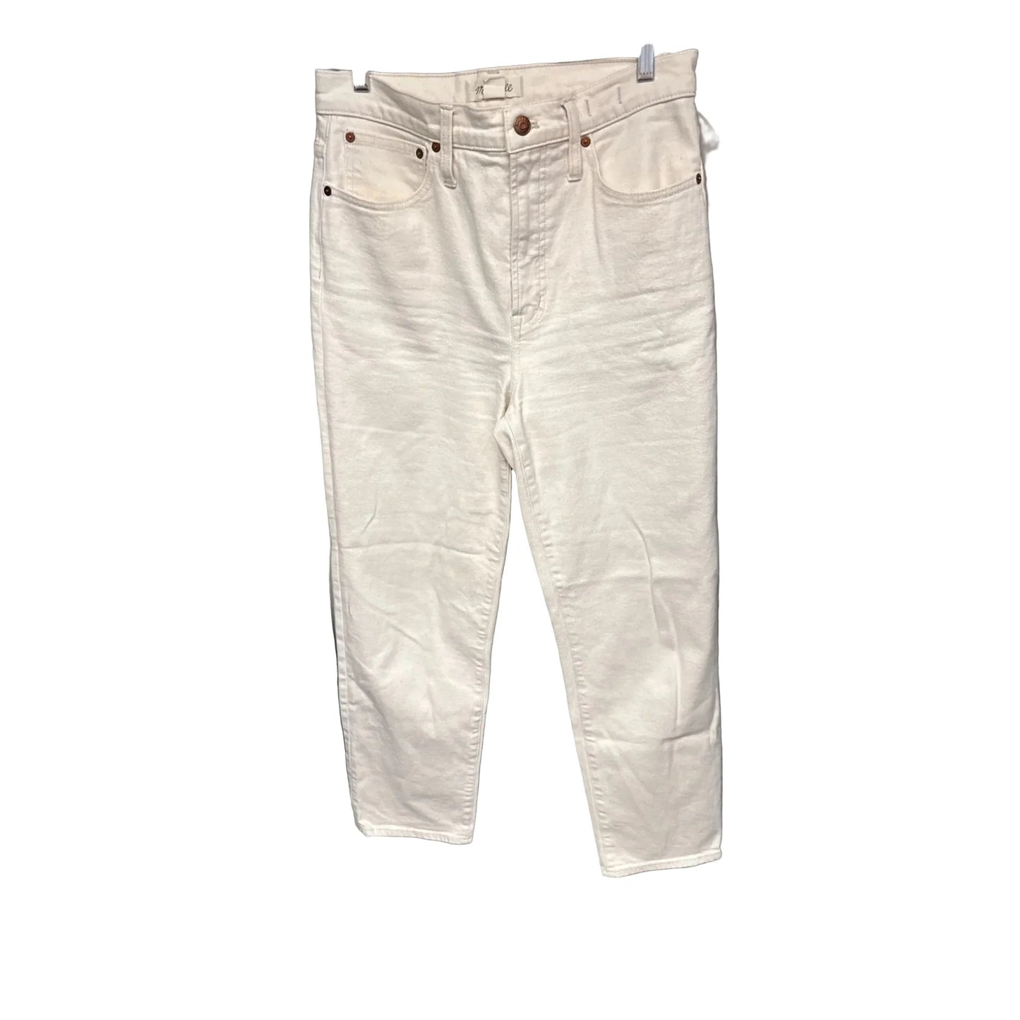 Jeans Straight By Madewell In Cream Denim, Size: S
