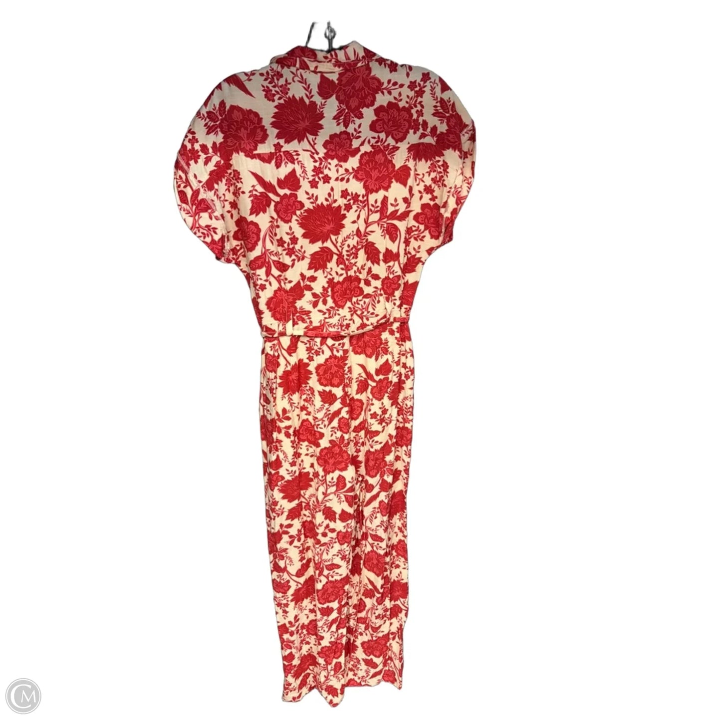 Jumpsuit By Mng In Cream & Red, Size: L