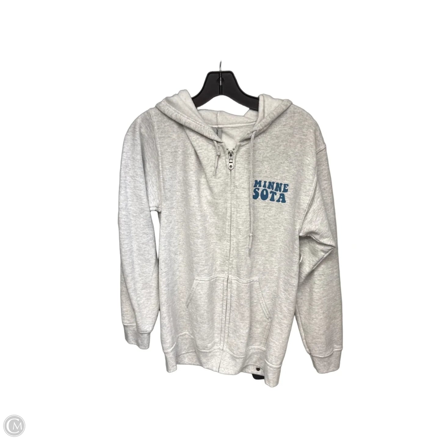 Athletic Sweatshirt Hoodie By Gildan In Grey, Size: S