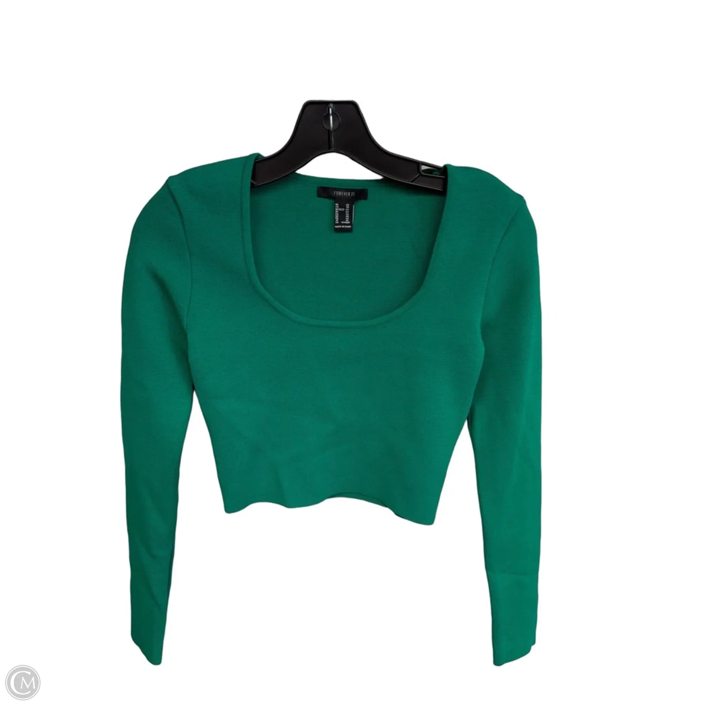 Top Long Sleeve By Forever 21 In Green, Size: Xs