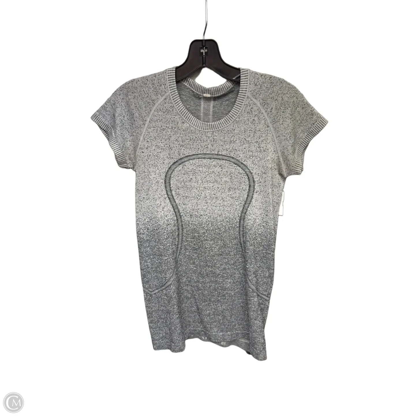 Athletic Top Short Sleeve By Lululemon In Grey, Size: Xs