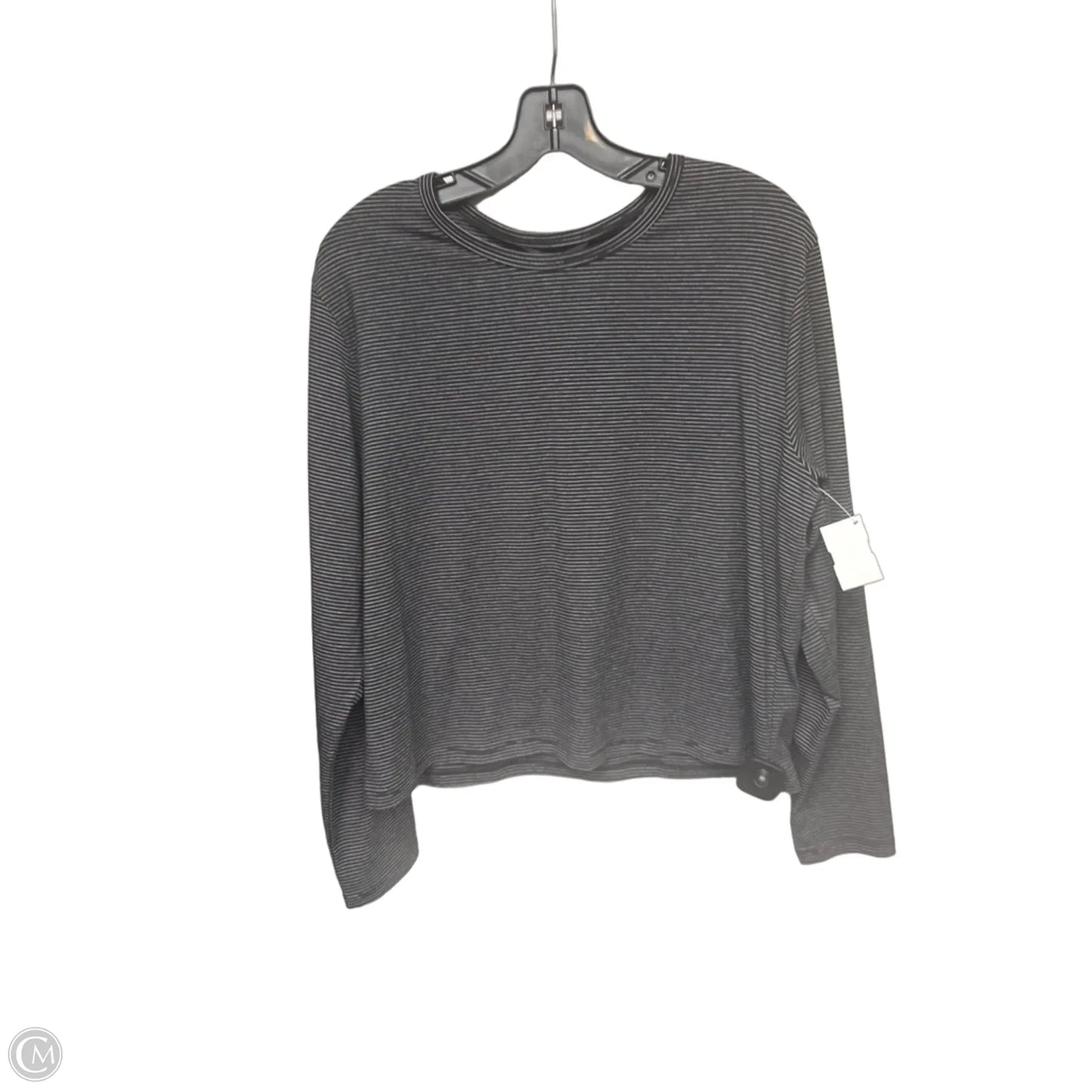 Athletic Top Long Sleeve Crewneck By Athleta In Black & White, Size: L