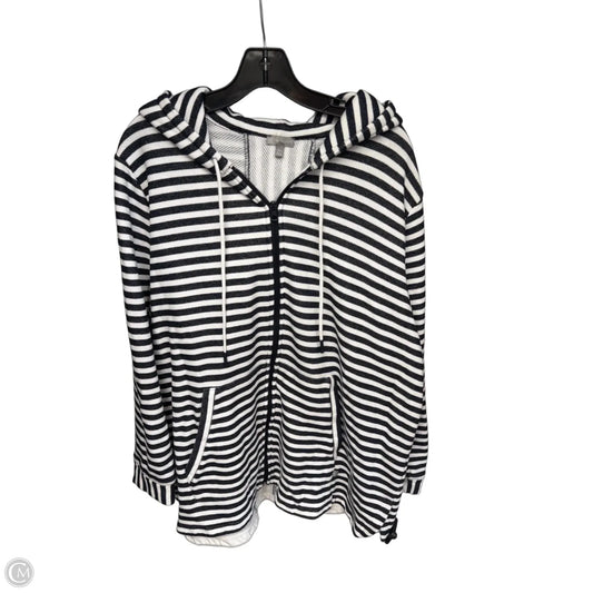 Sweatshirt Hoodie By Talbots In Striped Pattern, Size: 3x