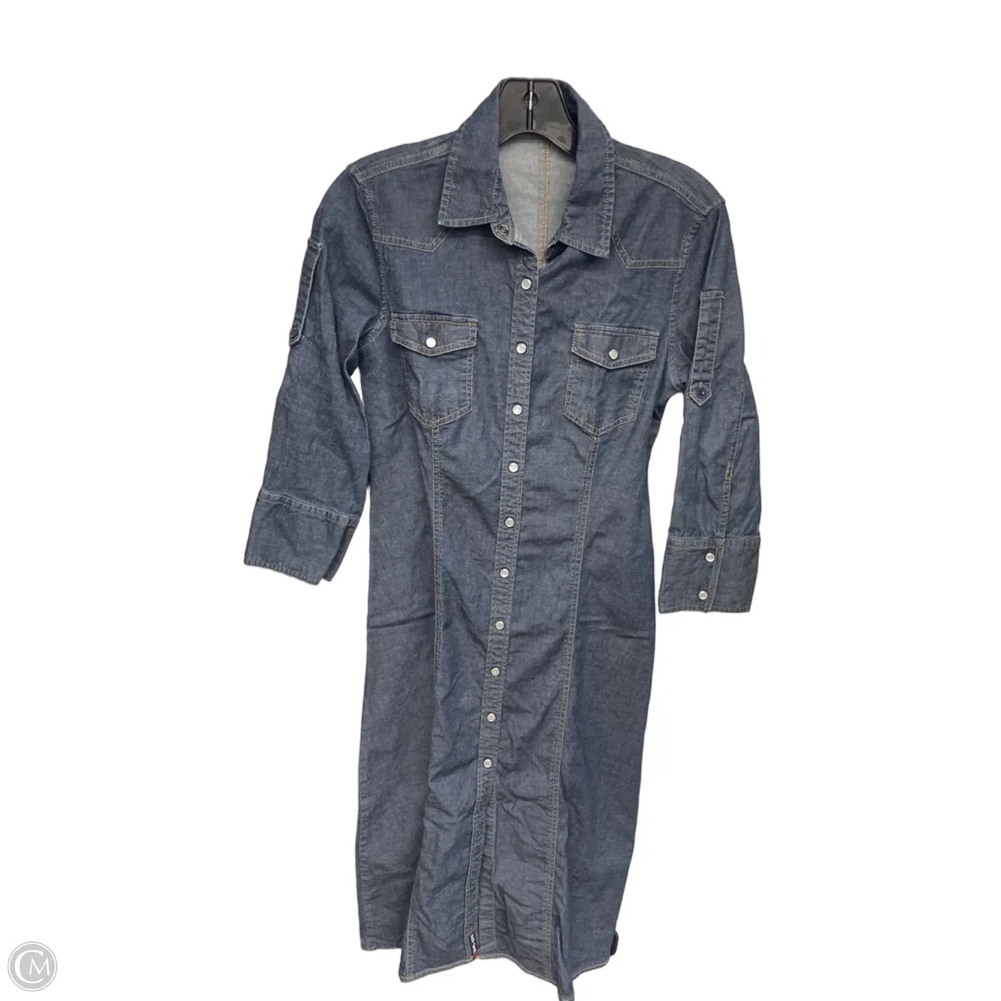 Dress Casual Midi By Dkny In Blue Denim, Size: 6