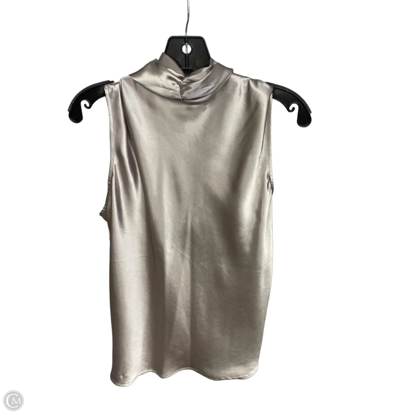 Blouse Sleeveless By Evan-picone In Silver, Size: Xl